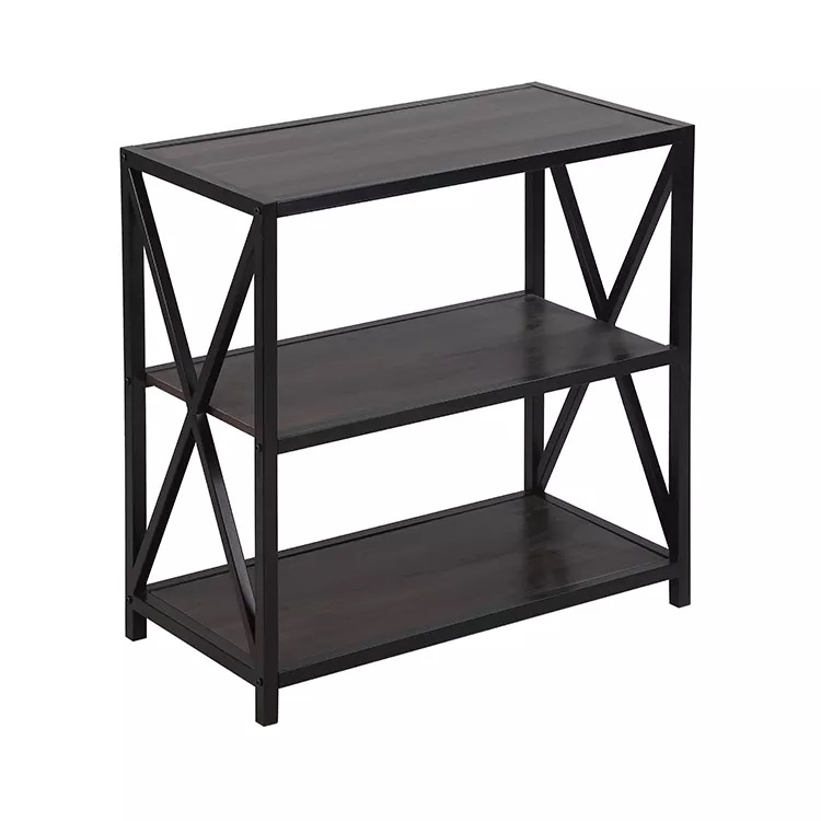Estante para libros de madera del paquete plano de la oficina de los muebles negros durables y estables asequibles del marco abierto
