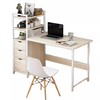 Escritorio de oficina de madera, estudio, escritura, hogar, mesa de ordenador de escritorio de madera de acero con estante y cajones