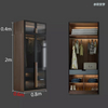 Armarios de madera con puerta de vidrio moderna, muebles de dormitorio, diseños de armario, organizador de ropa