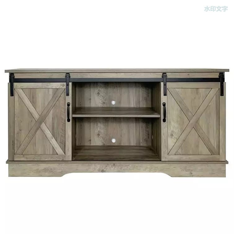 Gabinete de almacenamiento de madera con puertas y estantes, puertas corredizas de Granero, mueble de TV para sala de estar del hogar