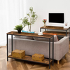 HOOBRO, superventas, mesa consola de madera para pasillo, mesa consola moderna de lujo con patas de Metal negro para muebles de sala de estar