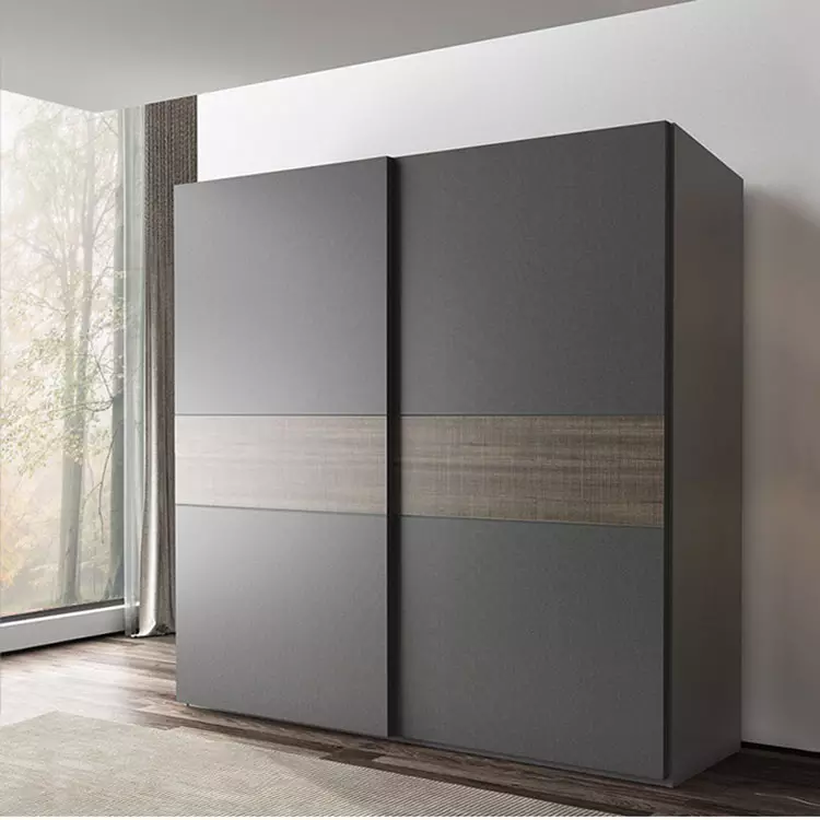 Armario de almacenamiento para dormitorio minimalista nórdico, armario con puertas correderas de madera, armario moderno