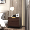 Mesita de noche de lujo con patas de Metal dorado, mesita de noche de madera, mesa auxiliar para cama, dormitorio moderno