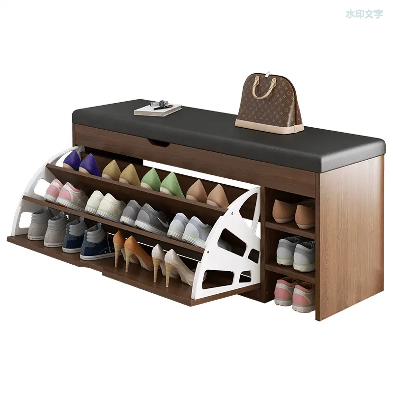 Banco de zapatos Estantes para zapatos Estante para zapatos en línea Garantía de calidad Madera duradera Qingdao Muebles de sala de estar personalizados Módem Moderno de madera