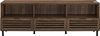 Mueble para TV moderno con listones de madera Walker de nogal oscuro y negro de 59 pulgadas 